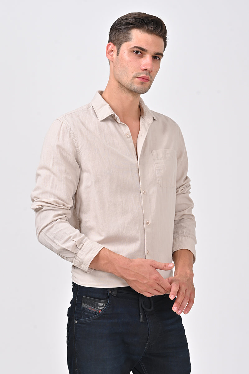 Fruel - Cotton Linen Shirt - Fawn