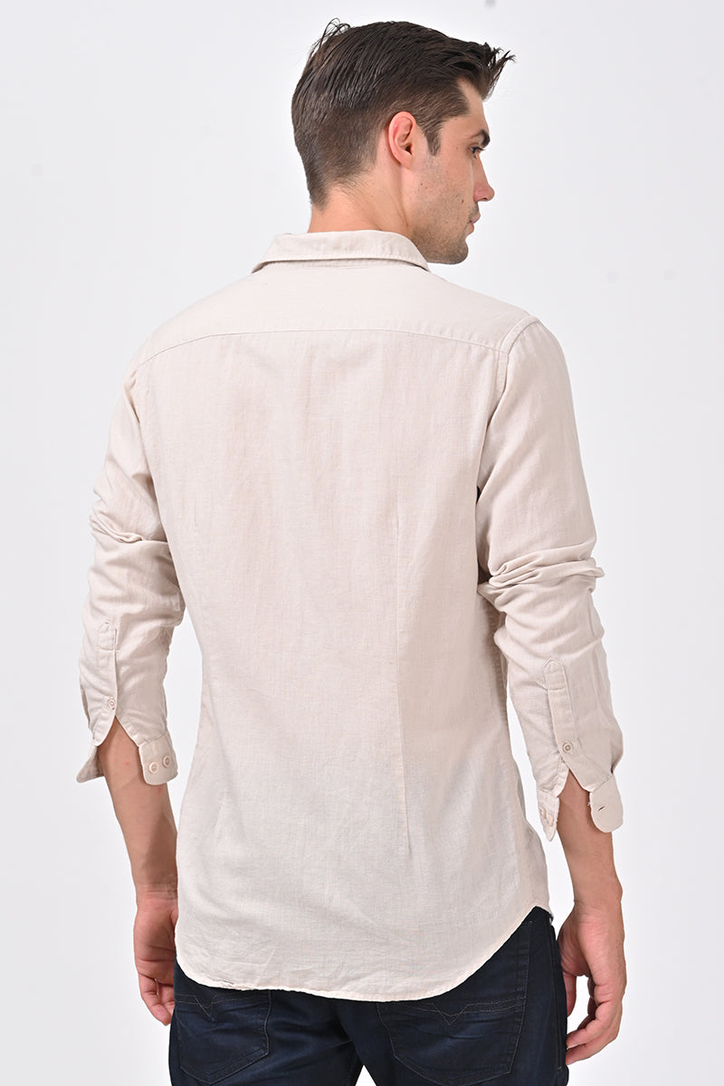 Fruel - Cotton Linen Shirt - Fawn