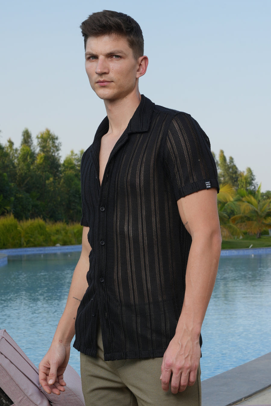 Adrian - Crotchet Shirt - Black