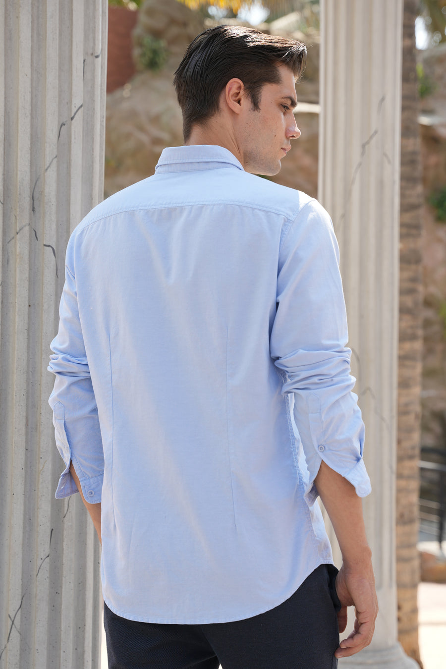 Vibe - Oxford Solid Shirt - Sky Blue