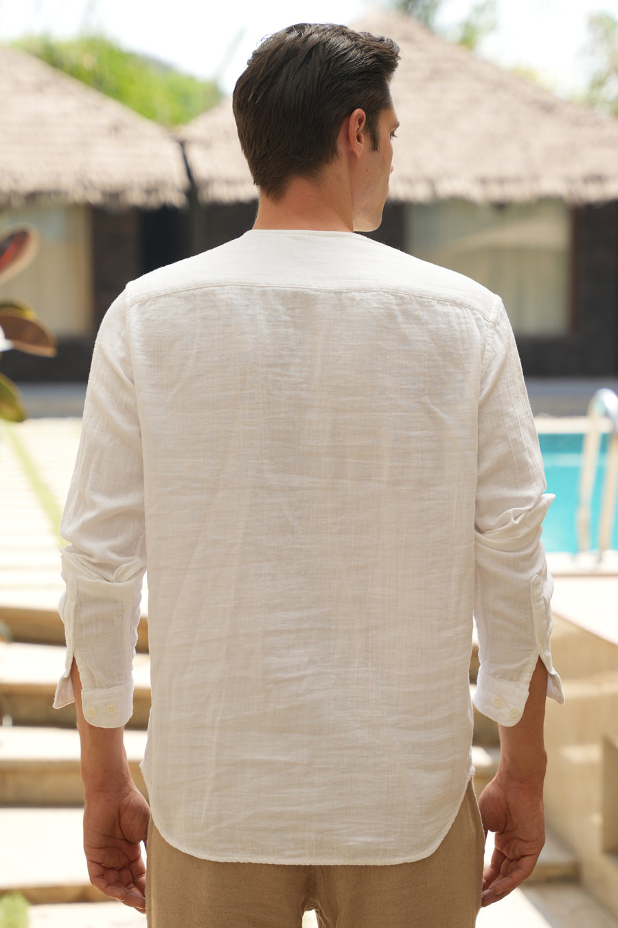 Wave - Double Layered Kurta Shirt - White