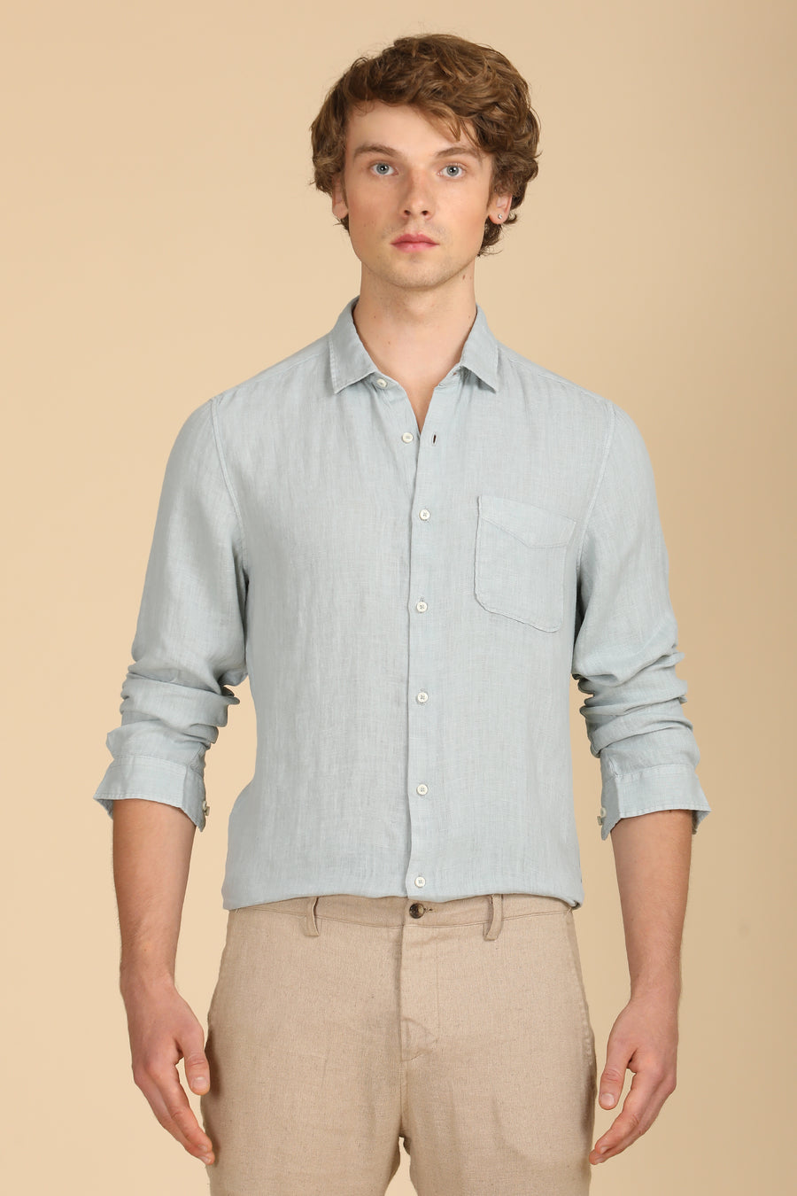 Palmas - 100% Linen Shirt - Sage