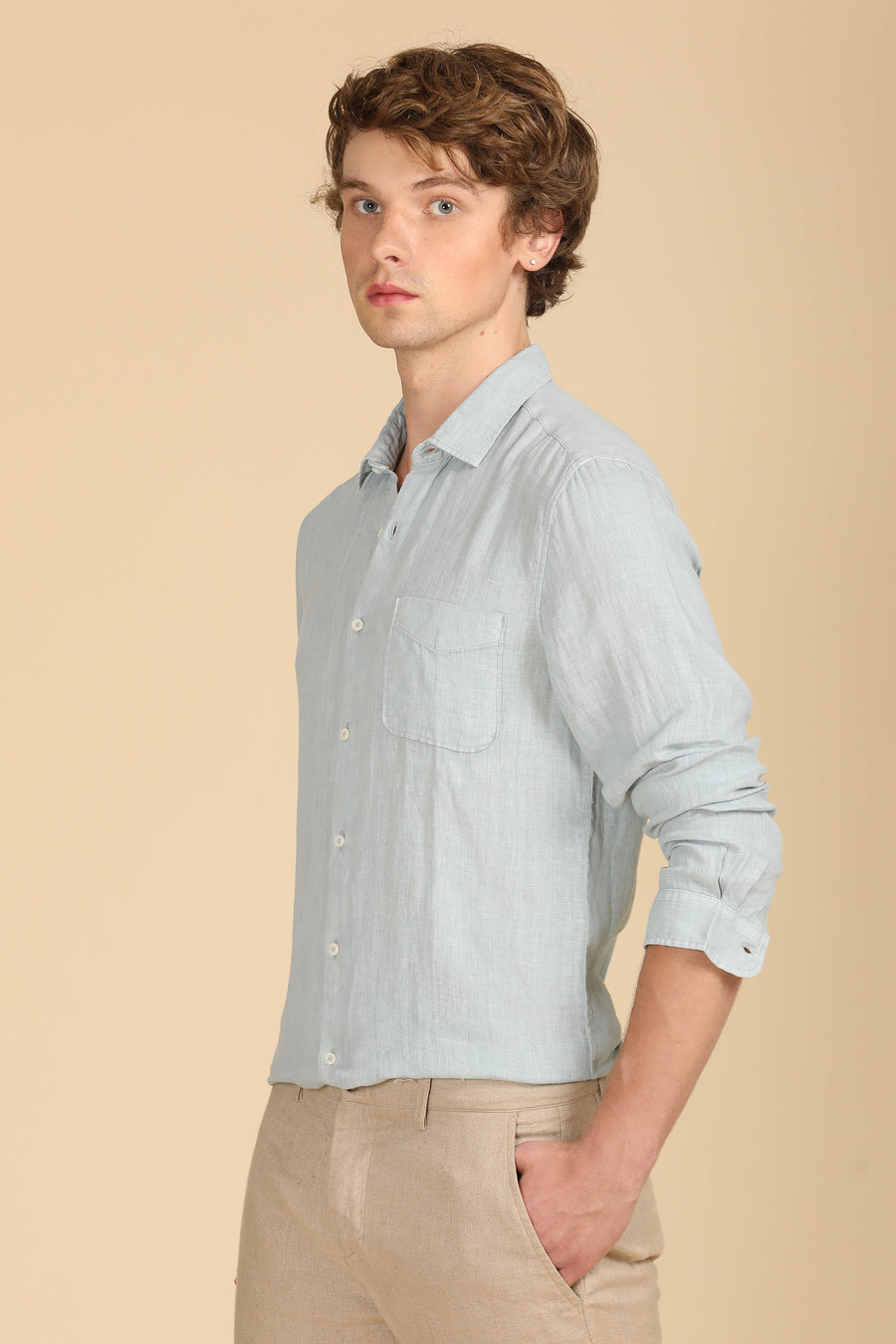 Palmas - 100% Linen Shirt - Sage