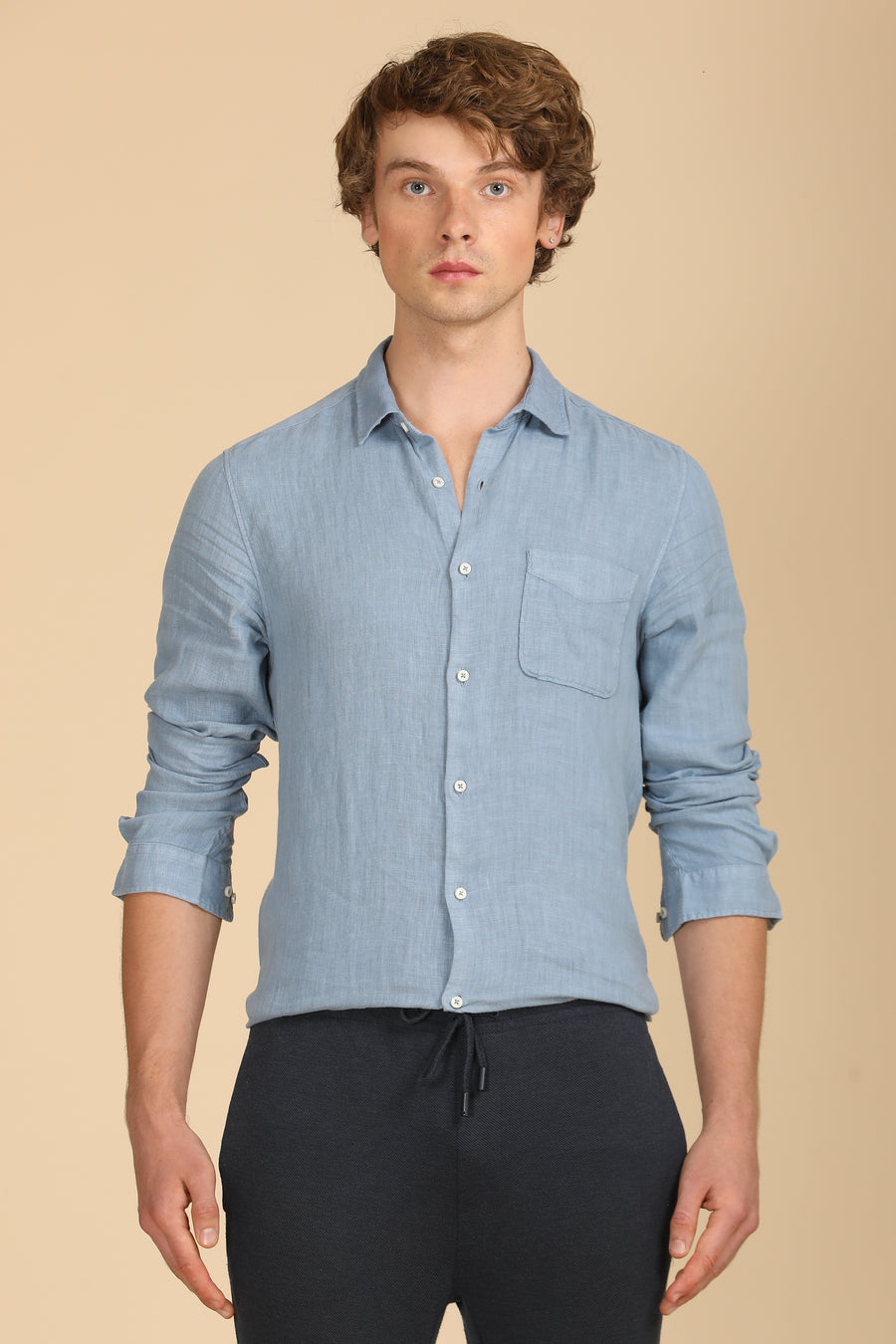 Palmas - 100% Linen Shirt - Blue