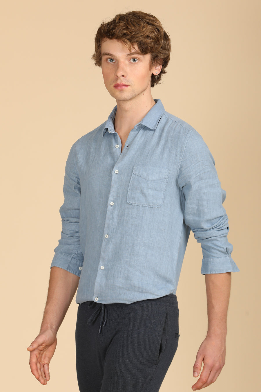 Palmas - 100% Linen Shirt - Blue