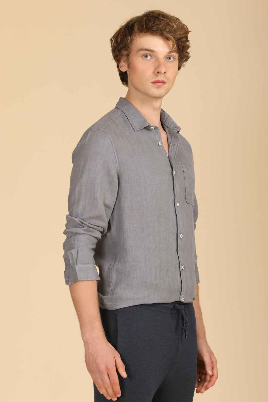 Palmas - 100% Linen Shirt - Grey