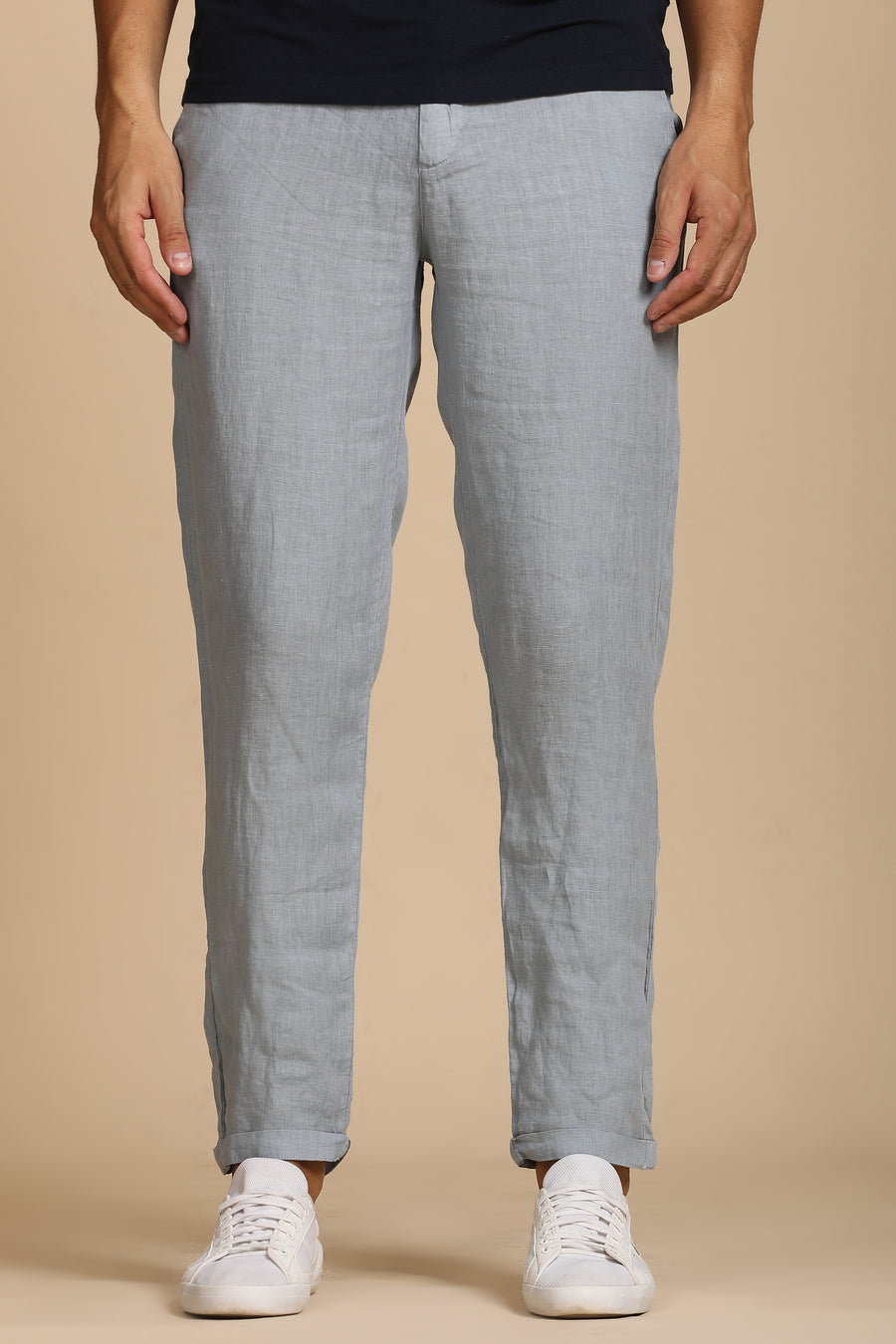 Lenovo - 100% Linen Trouser - Lt Blue