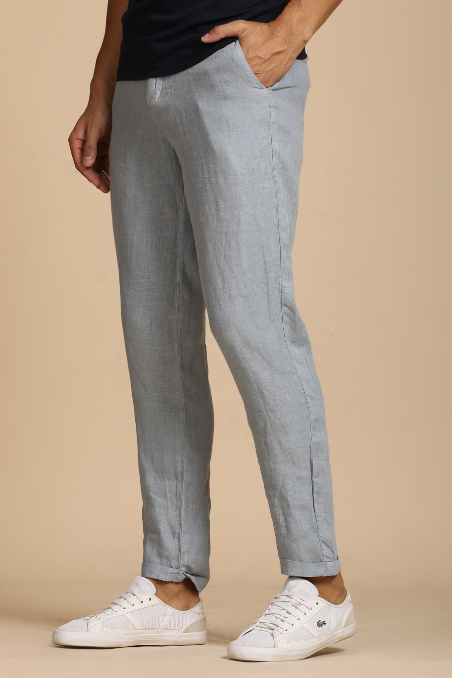 Lenovo - 100% Linen Trouser - Lt Blue