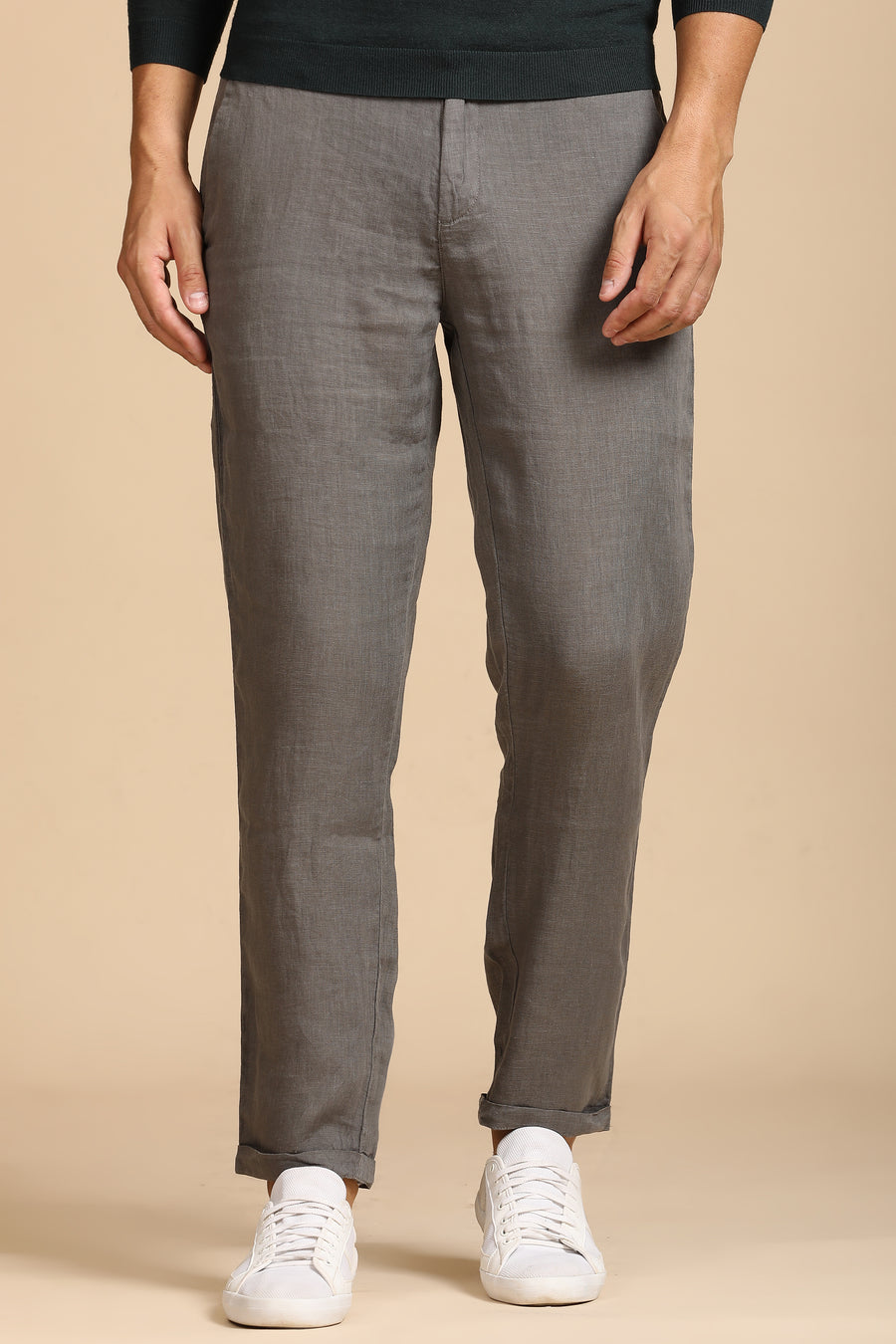 Lenovo - 100% Linen Trouser - Dk Grey