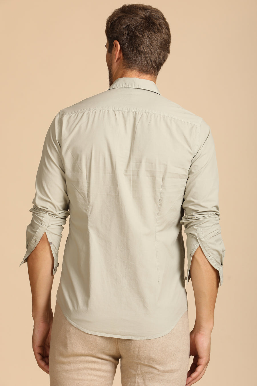 Galen - Fine Cotton Solid Shirt - Pista