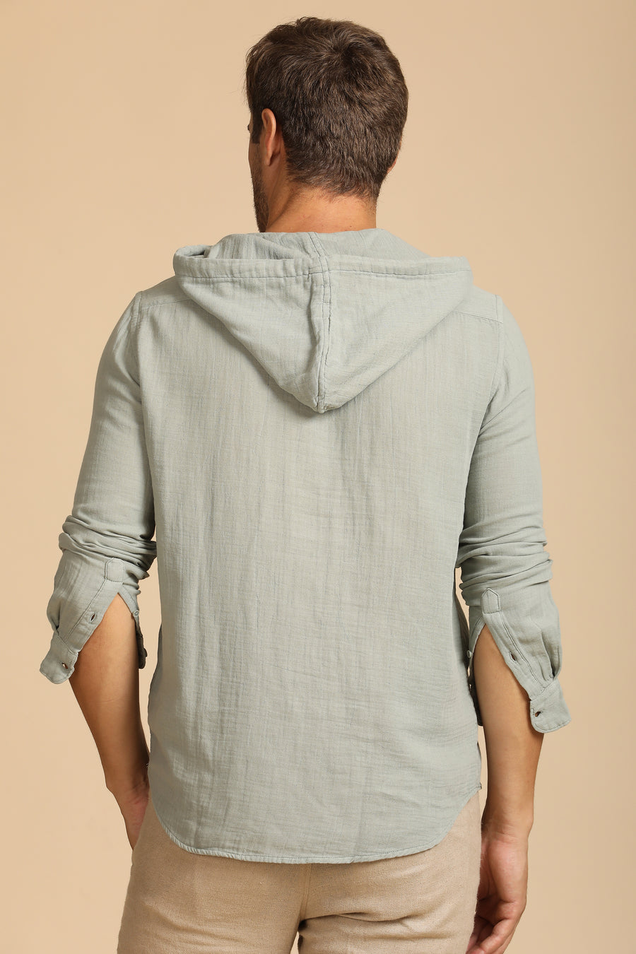 Zevin - Double Layered Hooded Shirt - Pista