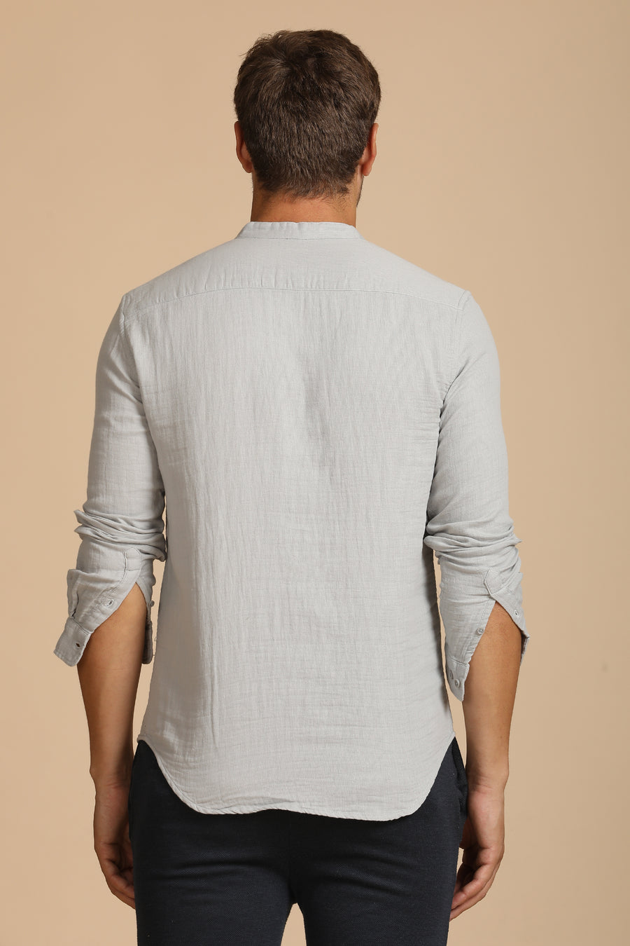 Valentina - Double Layered Pocketed Shirt - Grey