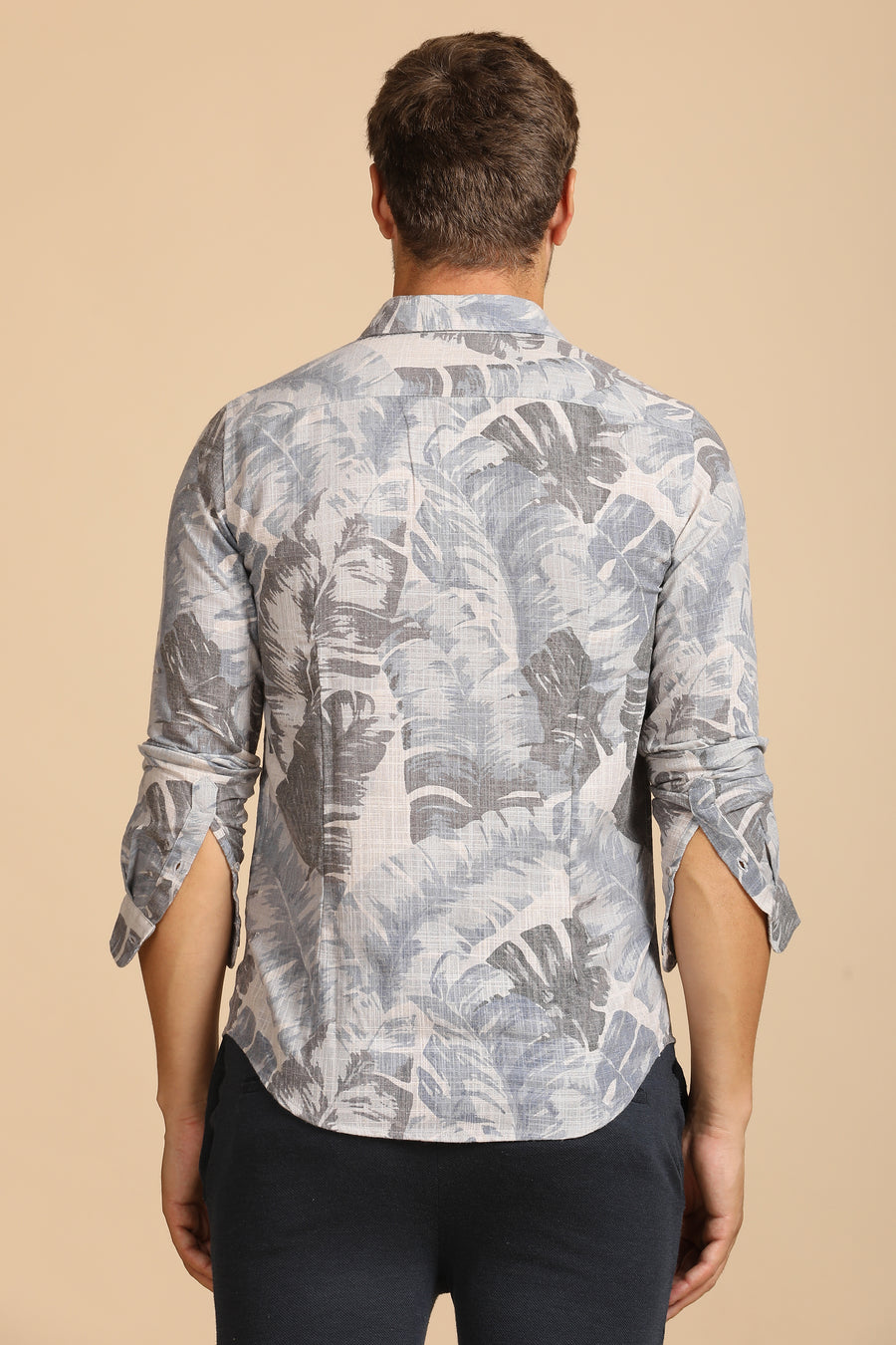 Edward - Leaf Printed Shirt - Blue