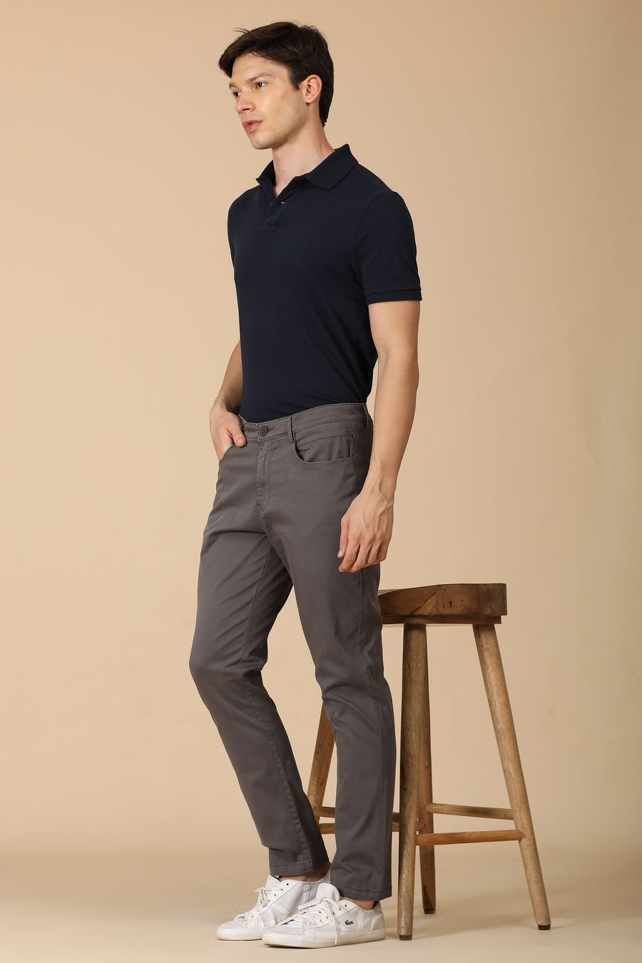 Hugo - Denim Style Trouser - Dk Grey