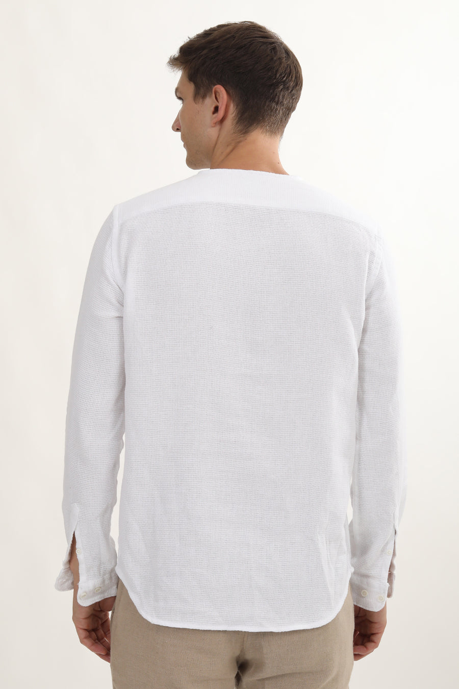 Vivien - Jute Textured Kurta Shirt - White