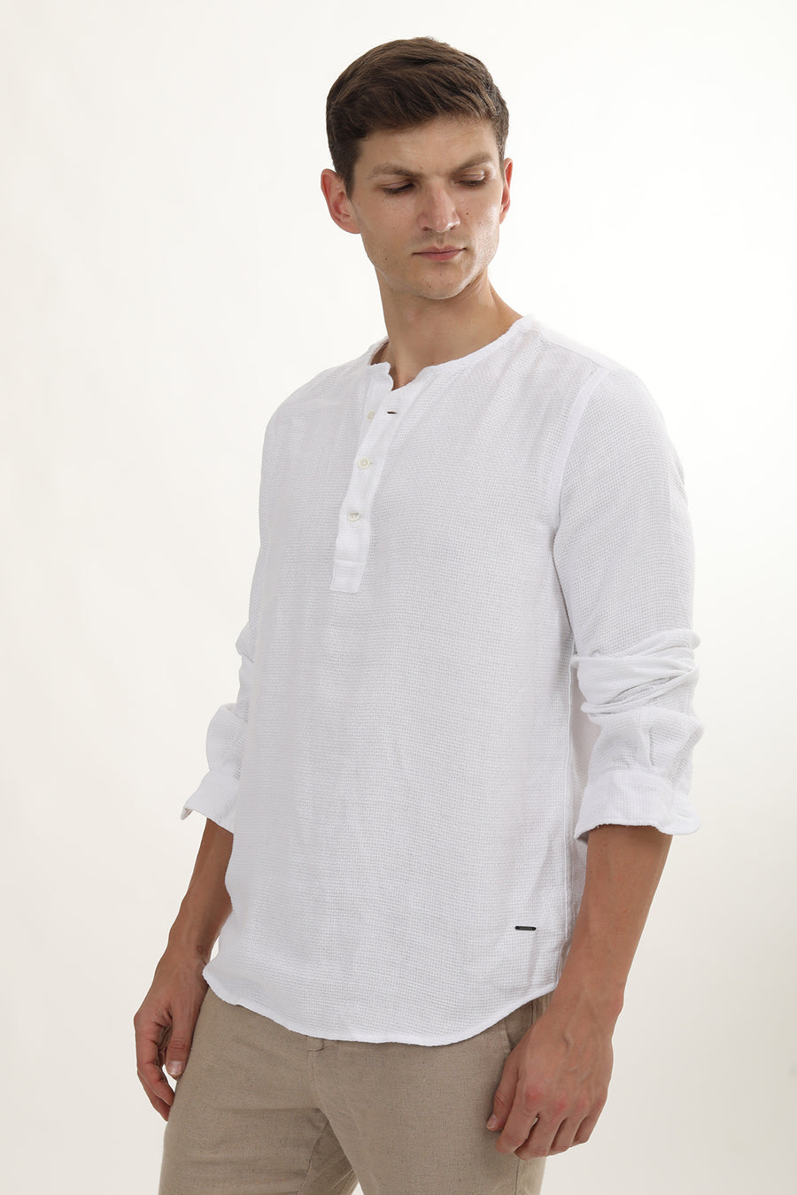 Vivien - Jute Textured Kurta Shirt - White – POE.NET