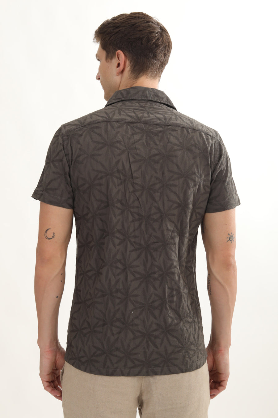 Flake - Dyed Embroidered Shirt - Grey