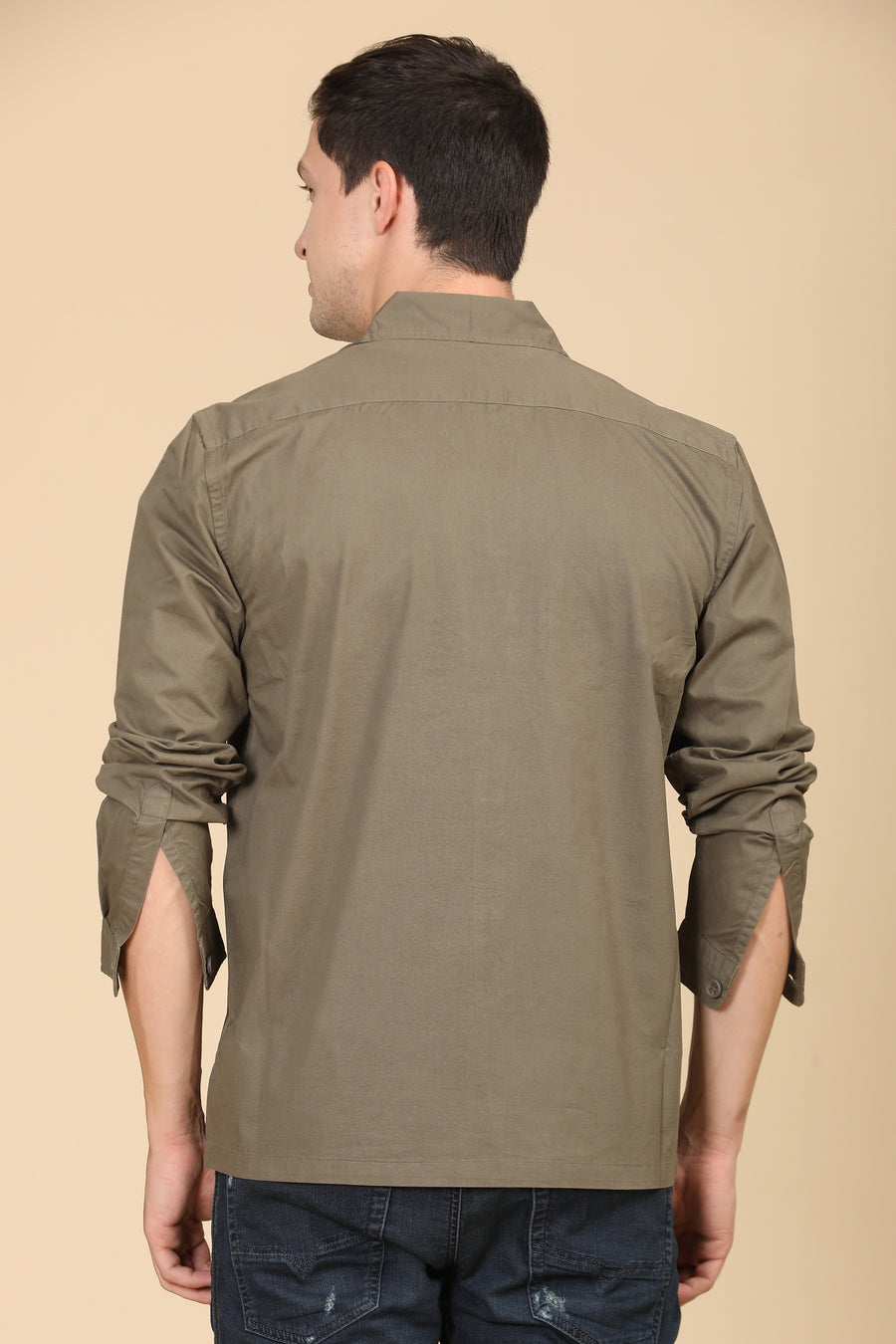 Harmani - Soft Cotton Solid Overshirt - Dk Grey