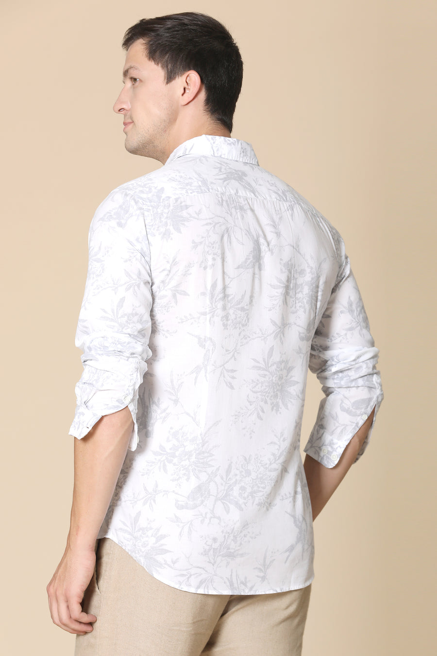 Haroldy - Linen Printed Shirt - White