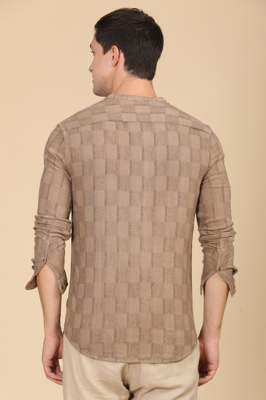 Dot - Overdyed Striped Shirt - Taupe