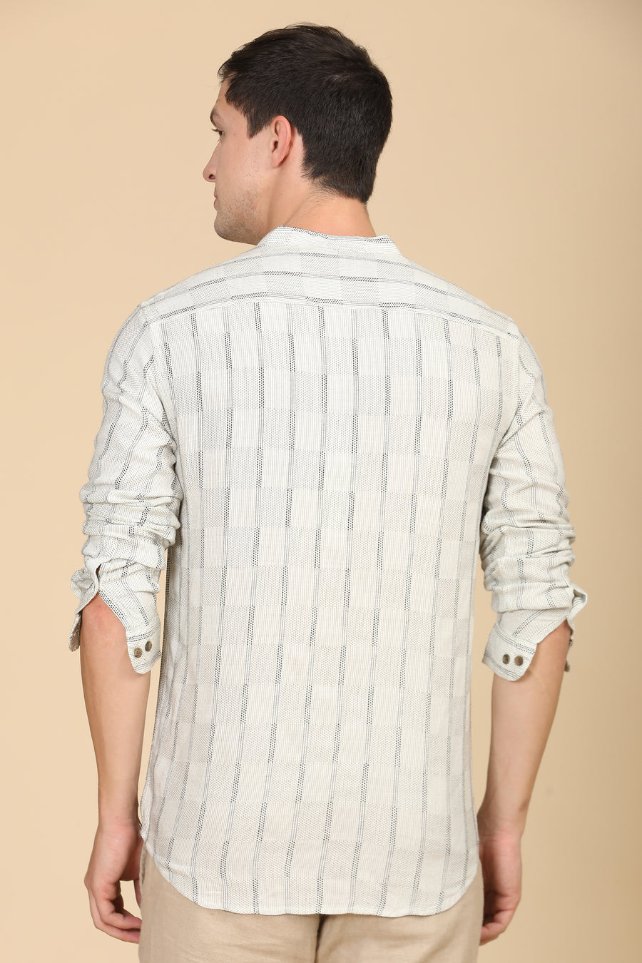 Dot - Overdyed Striped Shirt - Off White