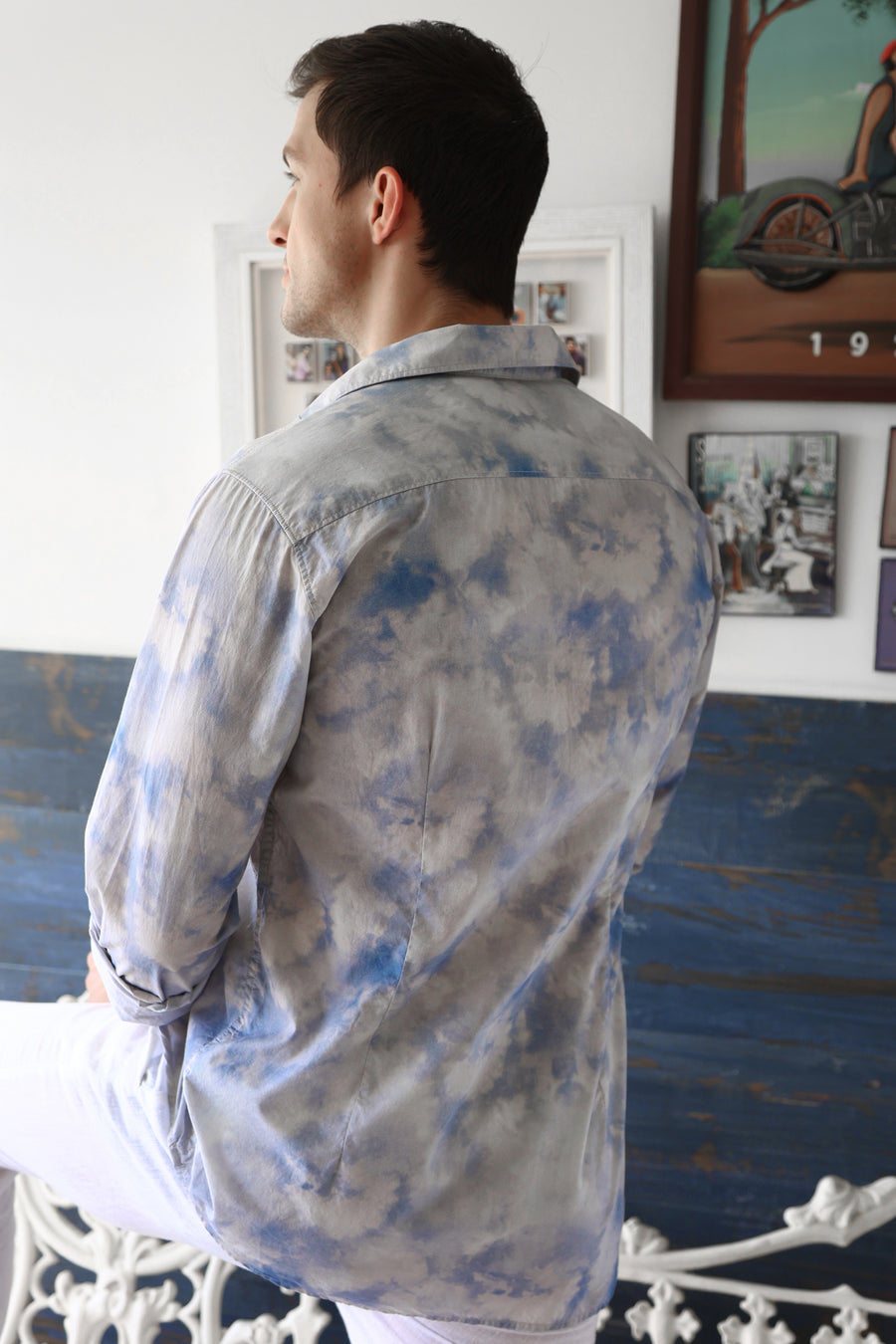 Felix - Digital Cloud print Shirt - Blue