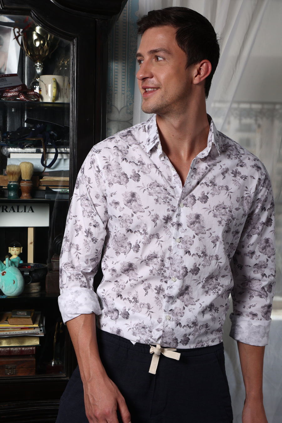 Merly - Floral Printed Shirt - Purple