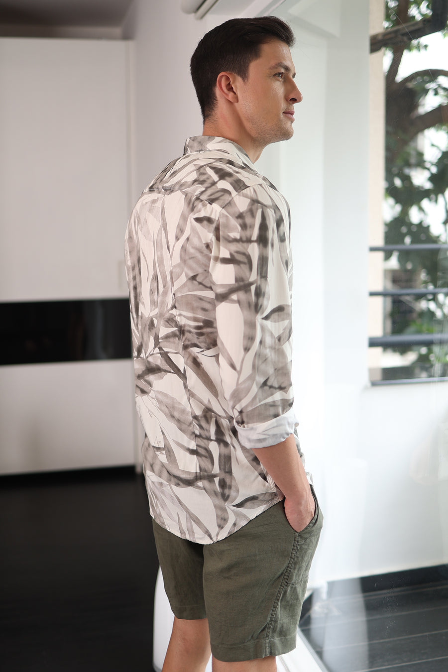 Affle - Pure Tencil Digital Print Shirt - Grey
