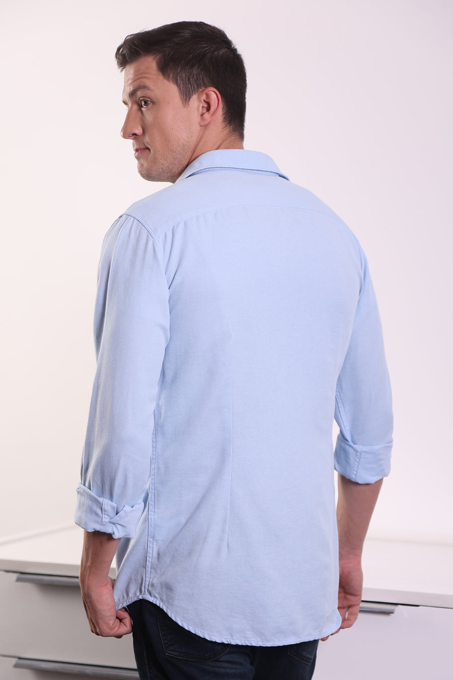 Trewen - Double Pocket Shirt With Snap Button - Sky