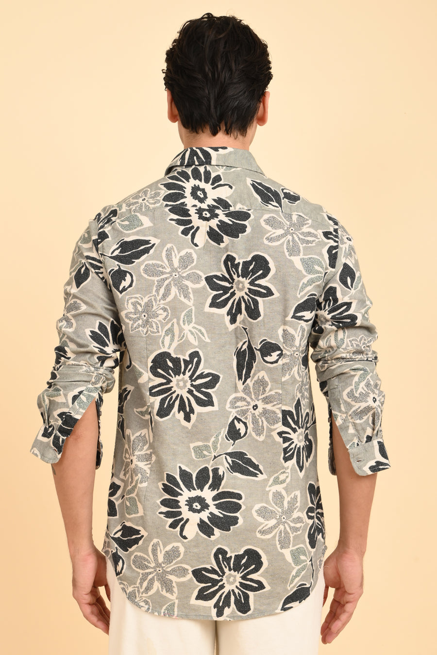 Milton - Cotton Linen Printed Shirt - Green