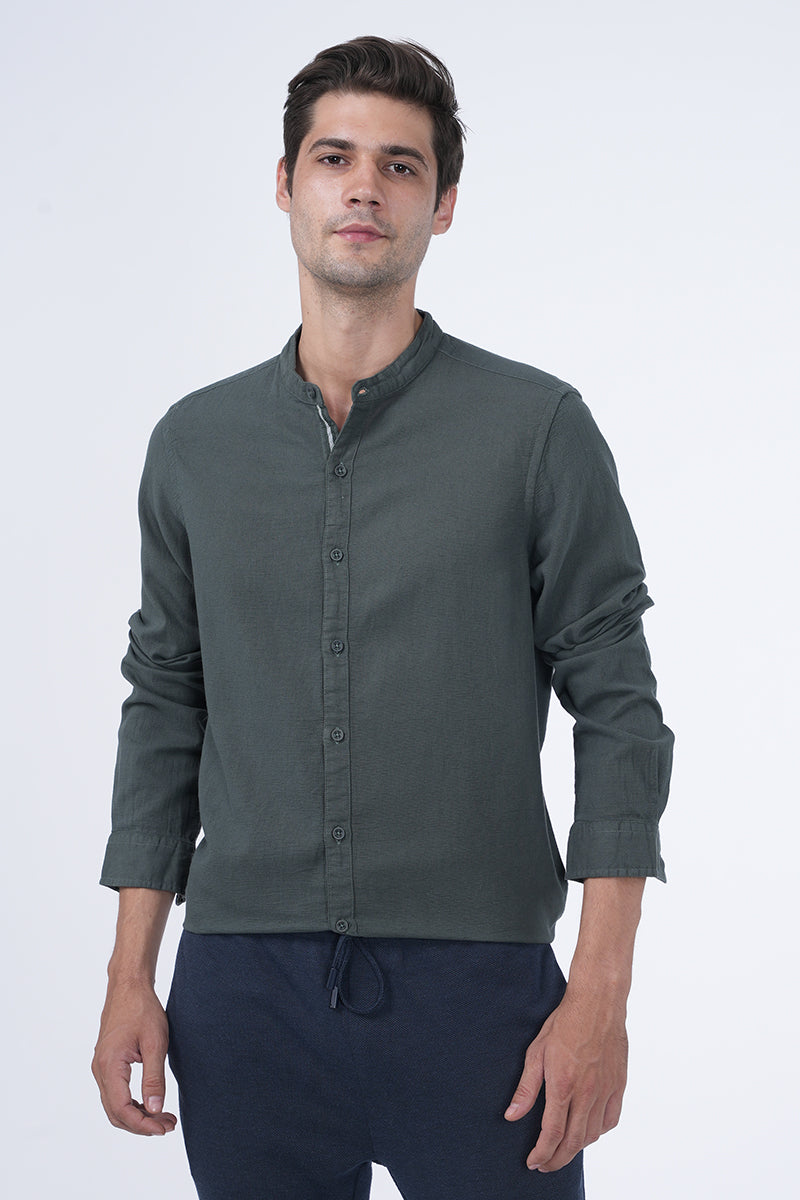 Seevan - Structured Detailed Shirt - Green