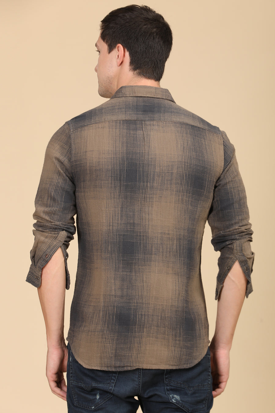 Jordan - Cotton Check Shirt - Brown