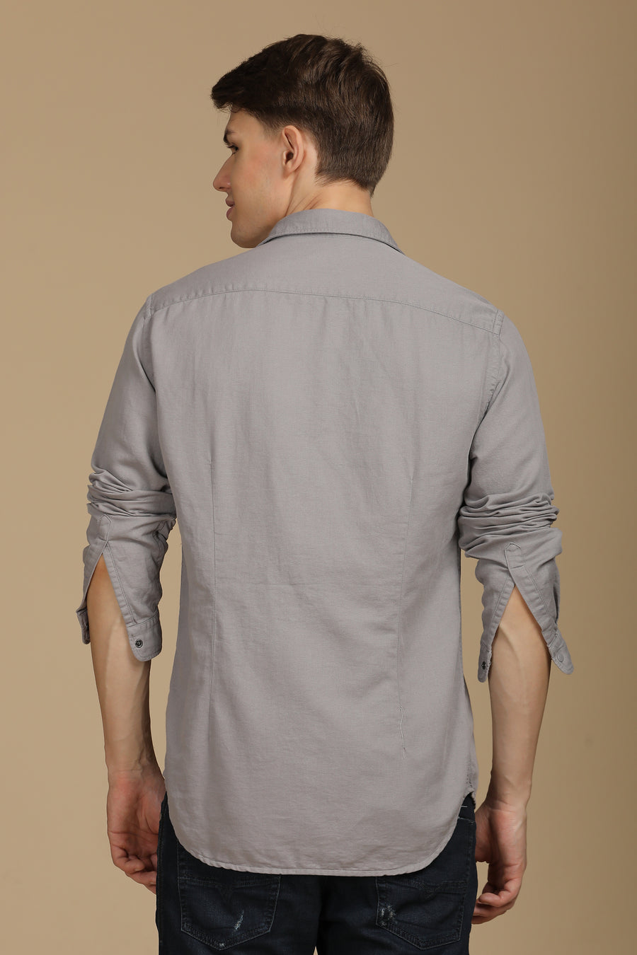 Marcus - Soft Texture Cotton Shirt - Grey