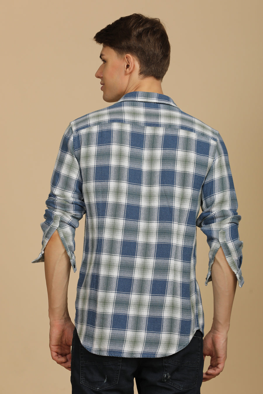 Hallie - Indigo Check Shirt - Green