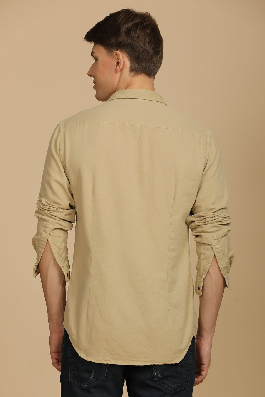 Marcus - Soft Texture Cotton Shirt - Beige