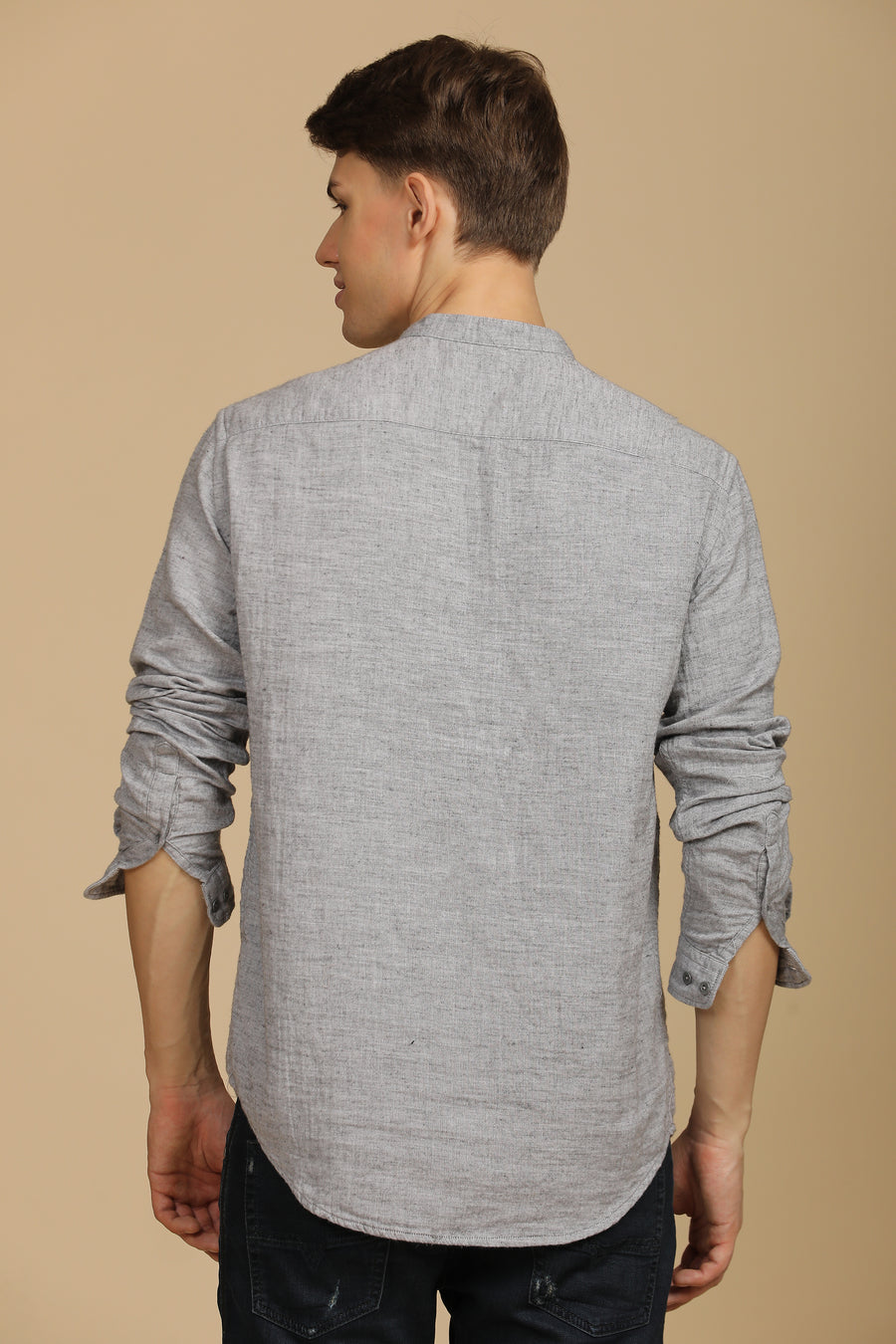 Erod - Melange Pocketed Shirt - Grey