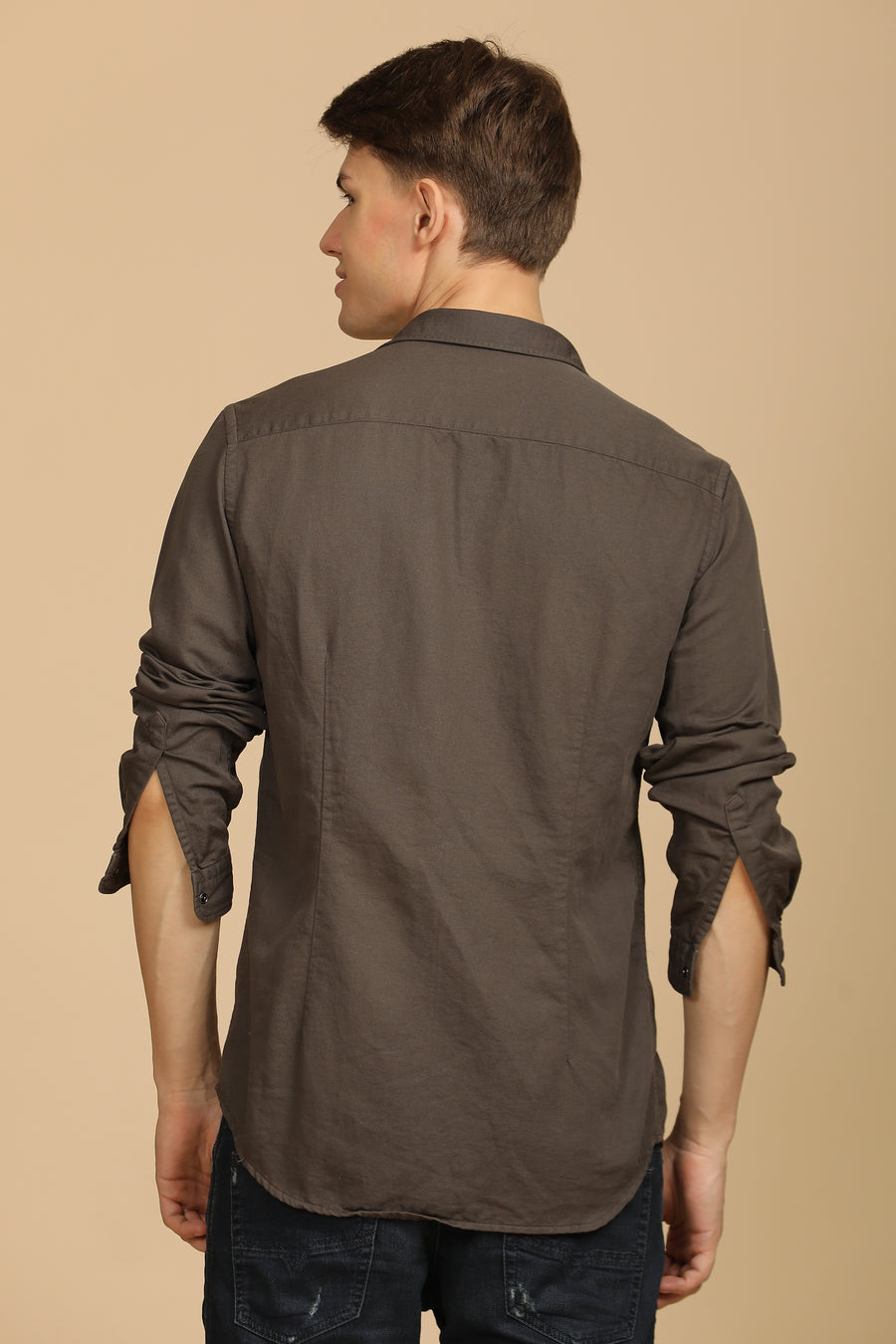 Marcus - Soft Texture Cotton Shirt - Ash