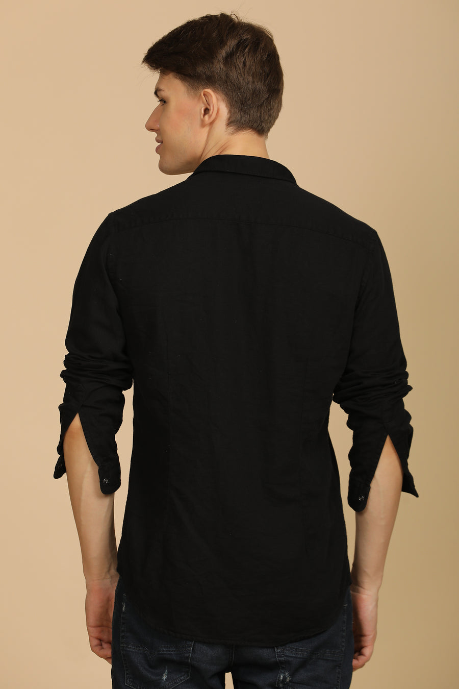 Marcus - Soft Texture Cotton Shirt - Black