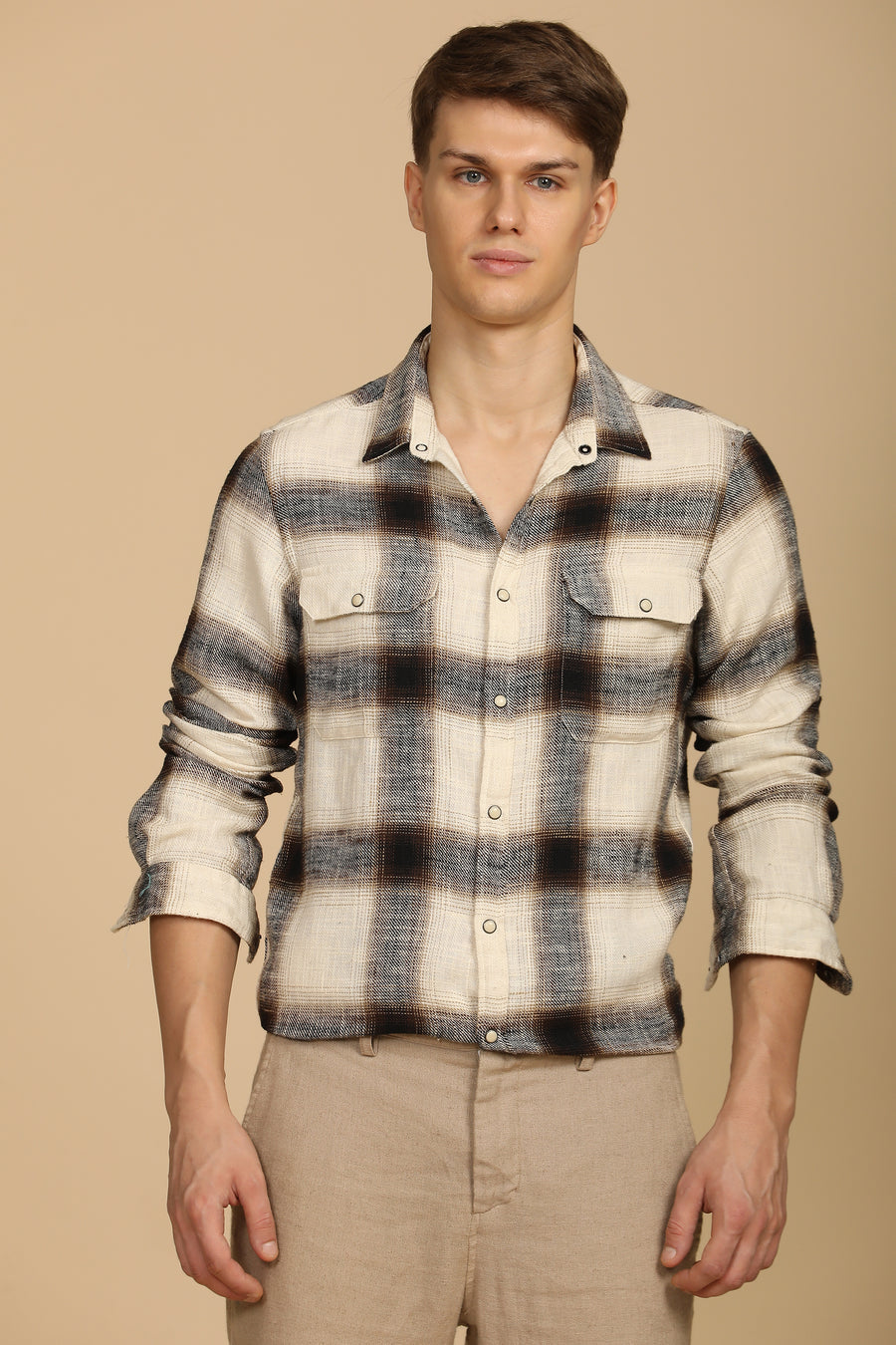 Fenix - Brushed Check Shirt - Brown