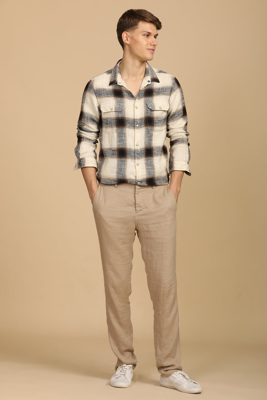 Fenix - Brushed Check Shirt - Brown