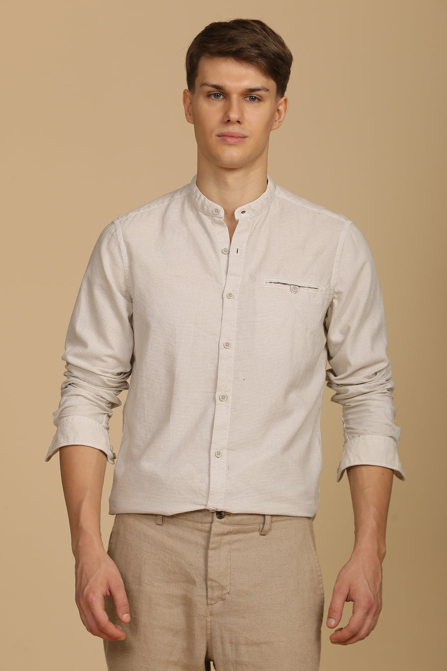 Crazy - Corduroy Solid Shirt - Cream