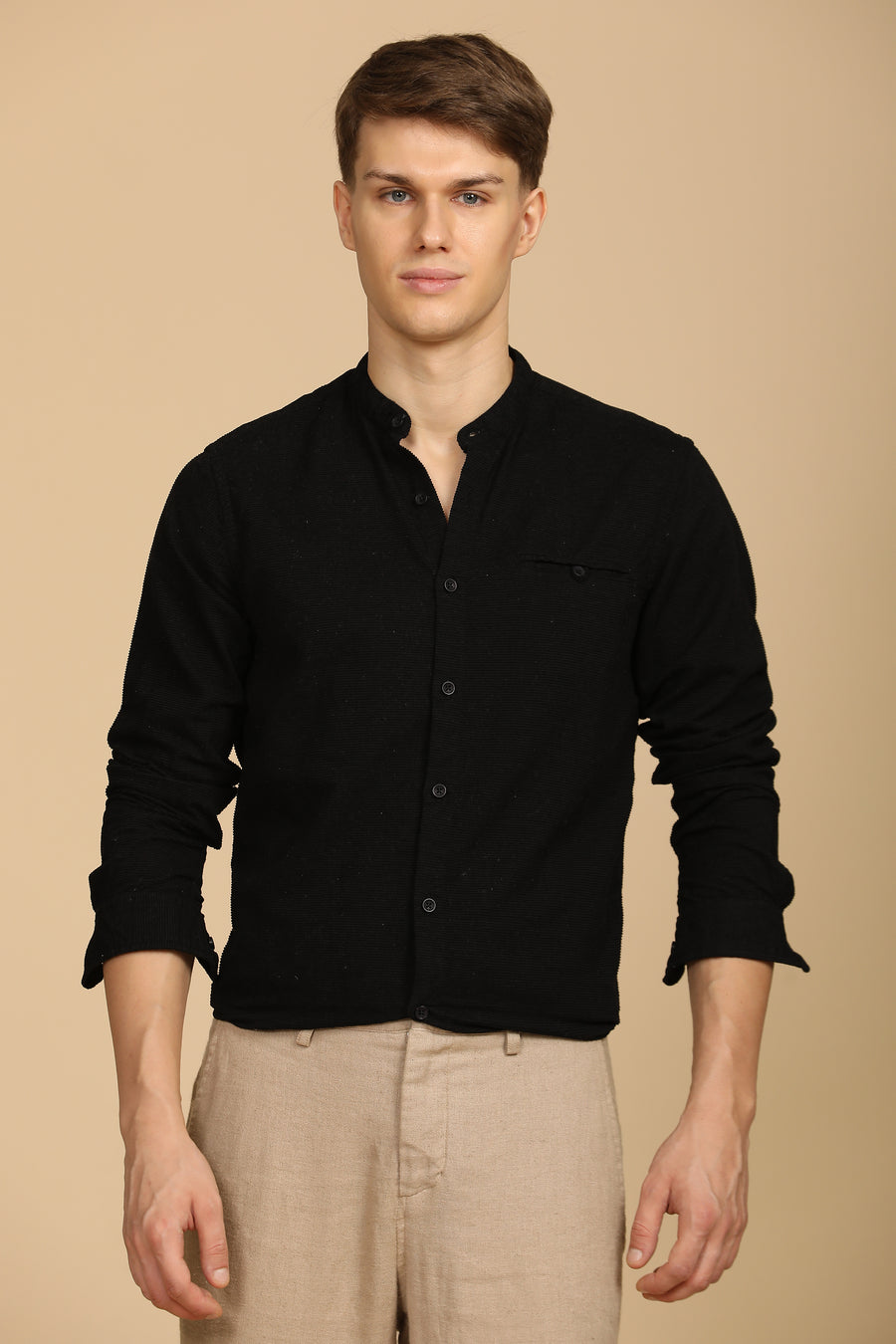 Crazy - Corduroy Solid Shirt - Black