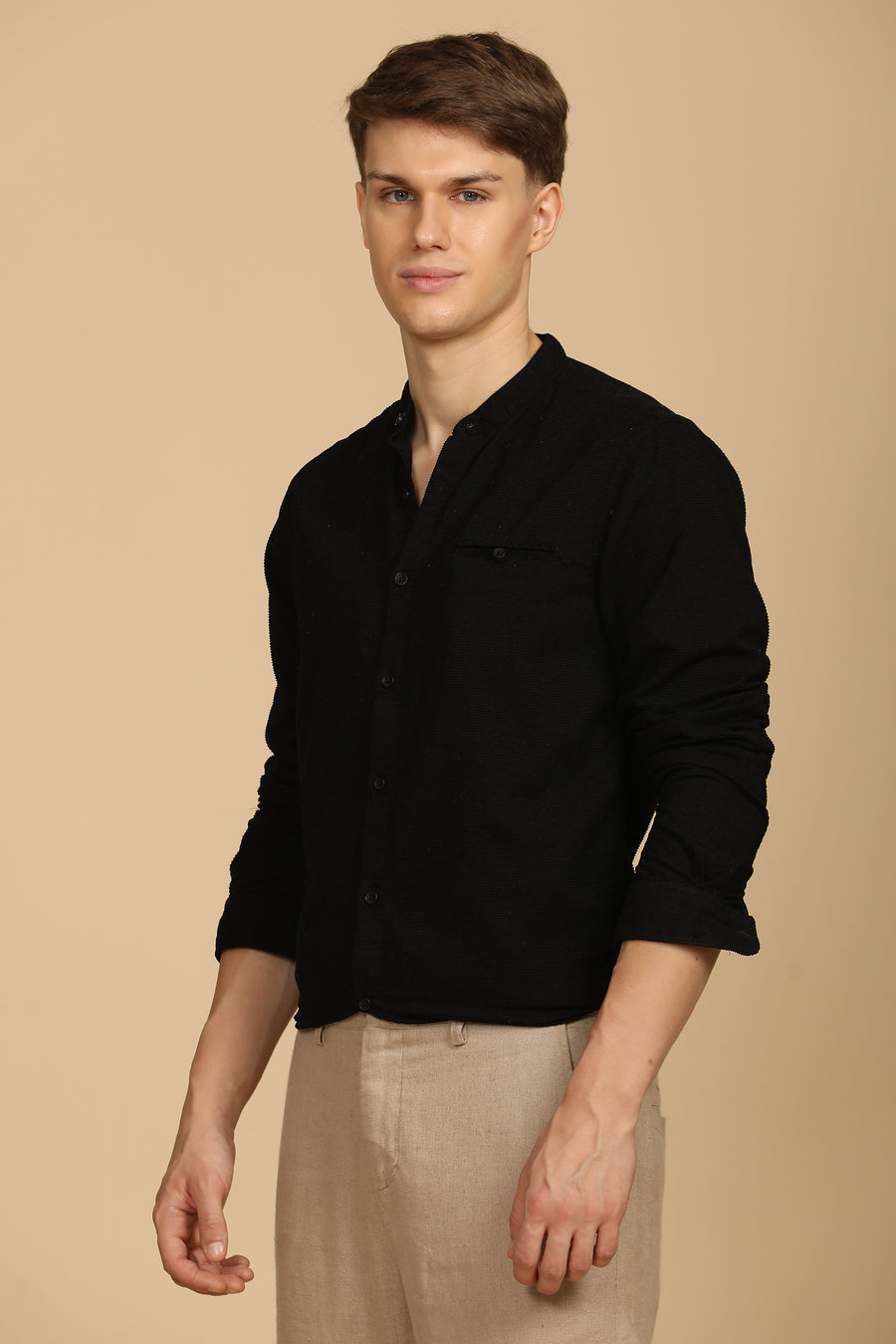 Crazy - Corduroy Solid Shirt - Black