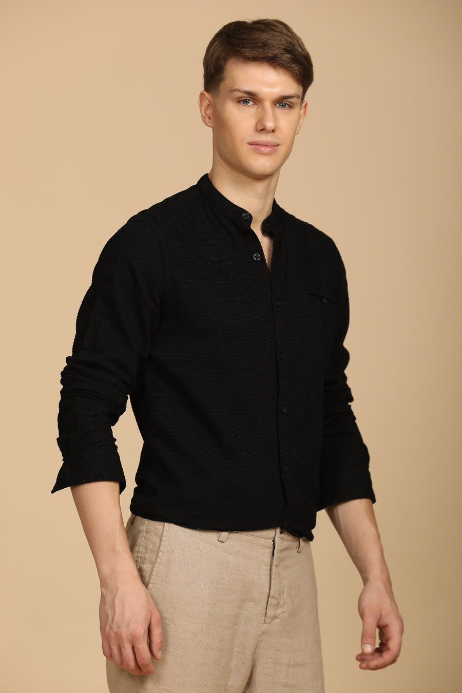 Crazy - Corduroy Solid Shirt - Black