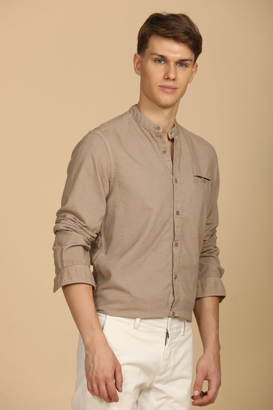 Crazy - Corduroy Solid Shirt - Khaki