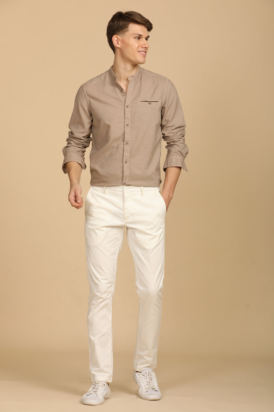 Crazy - Corduroy Solid Shirt - Khaki