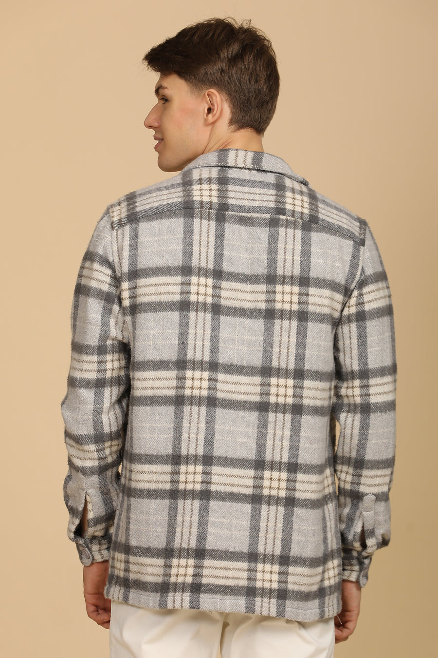 Darren - Heavy Brushed Check Overshirt - Grey