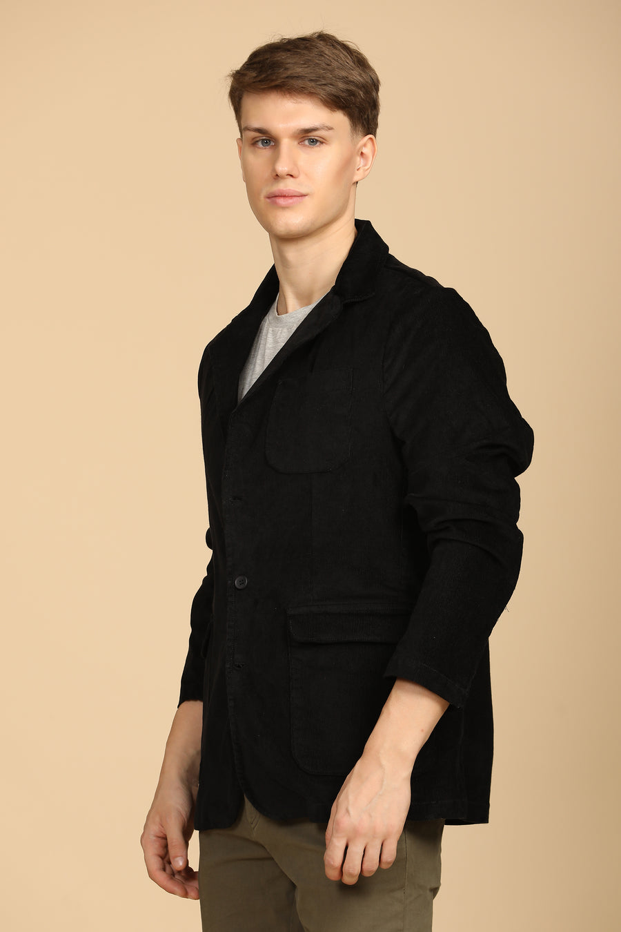 Curson - Fine Corduroy Blazer - Black