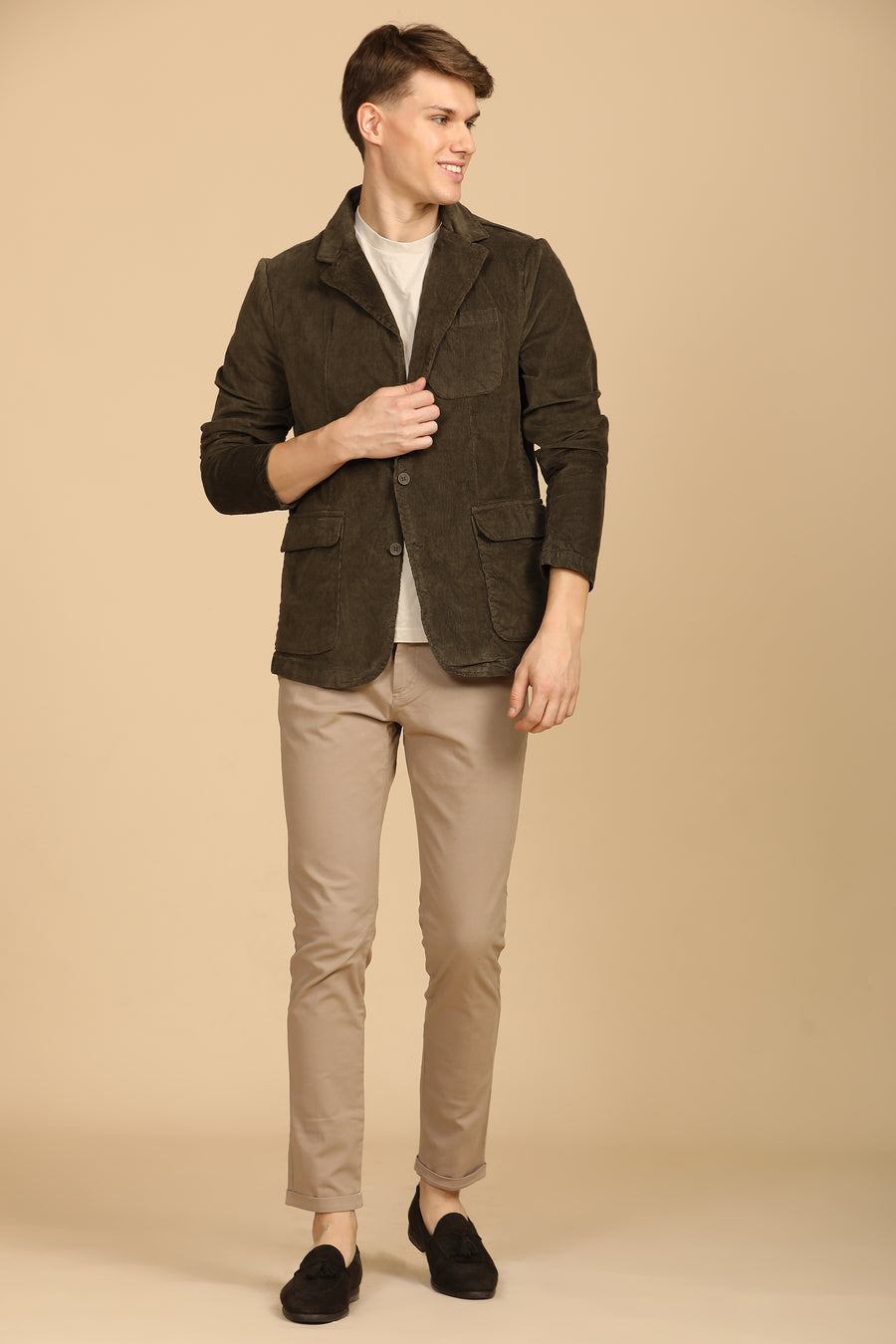 Curson - Fine Corduroy Blazer - Olive