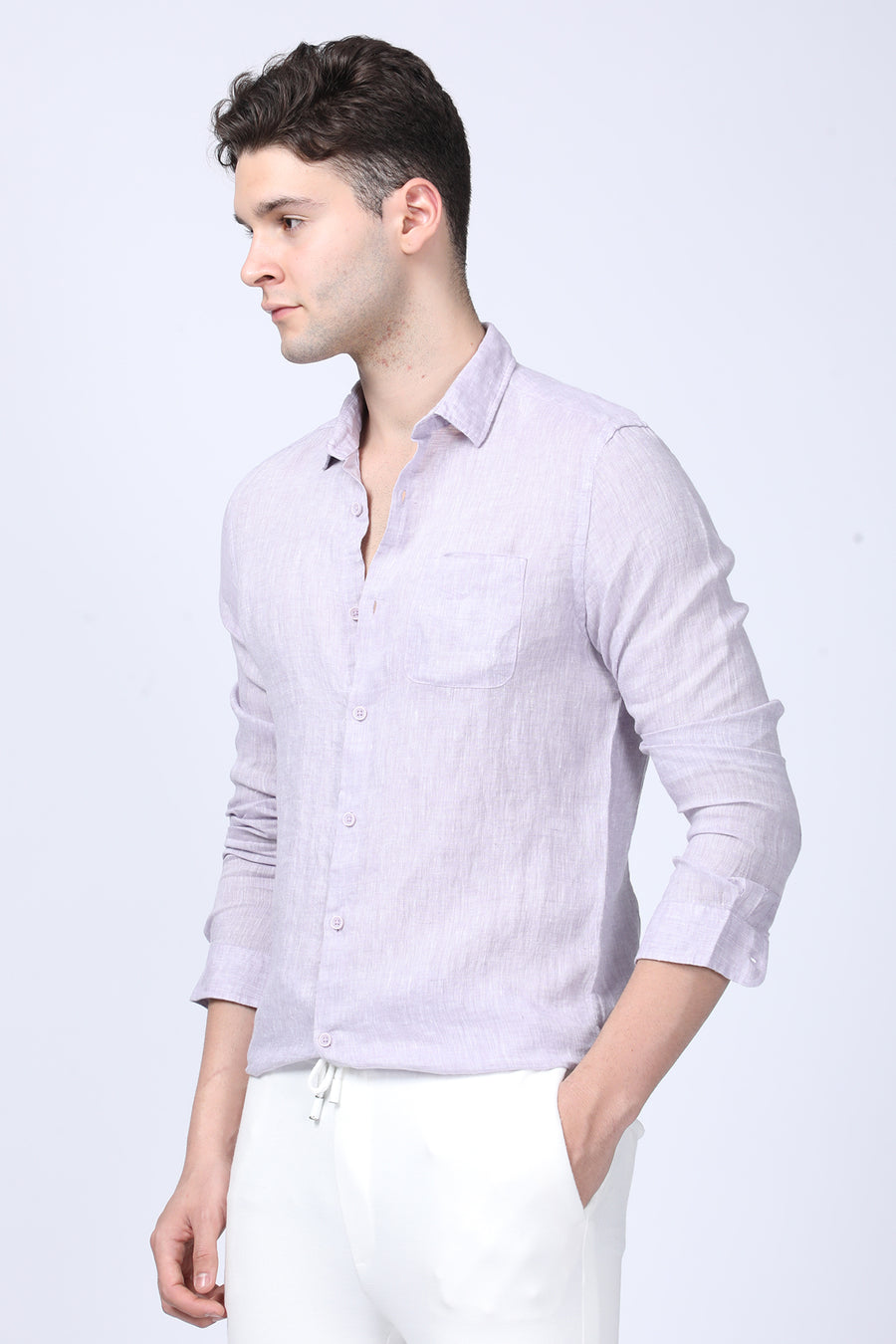 Oyalo - 100% Linen Shirt - Lavender